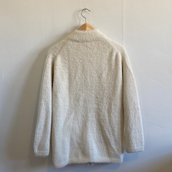 NWT J. Crew Pont Sur Fuzzy Cardigan Jacket Cream - Picture 7 of 7